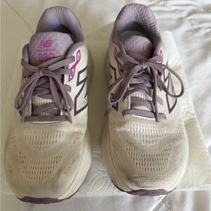 New Balance Women's Beige and Purple Athletic Shoes